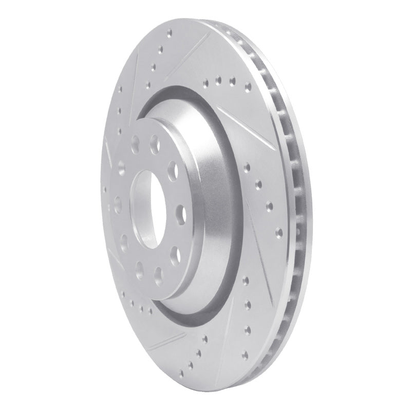 R1 Concepts R1 06-25 Audi A3 Quattro Rear Left Drilled & Slotted Silver Brake Rotor