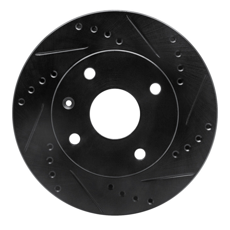 R1 Concepts R1 04-10 Chevrolet Optra (Mexico) Front Right Drilled & Slotted Black Brake Rotor