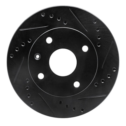 R1 Concepts R1 04-10 Chevrolet Optra (Mexico) Front Right Drilled & Slotted Black Brake Rotor