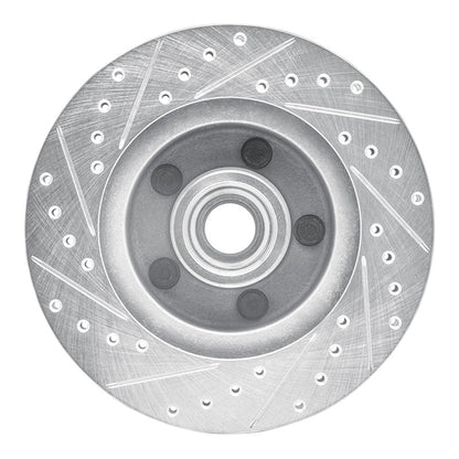 R1 Concepts R1 1974-1980 Ford Granada Front Right Drilled & Slotted Silver Brake Rotor