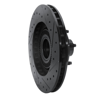 R1 Concepts R1 95-11 Ford Explorer Front Left Drilled & Slotted Black Brake Rotor