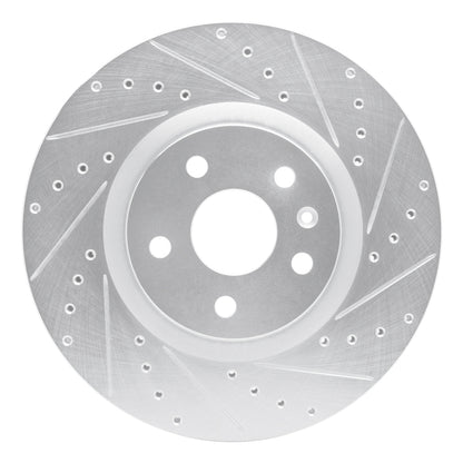 R1 Concepts R1 08-17 Cadillac CTS Front Right Drilled & Slotted Silver Brake Rotor