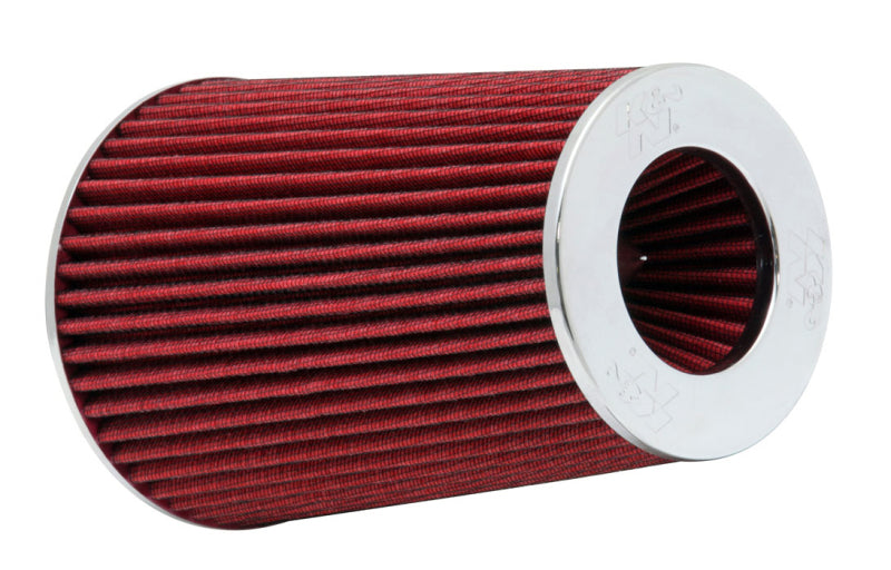 K&N Engineering K&N Universal Air Filter Chrome Round Tapered Red - 4in Flange ID x 1.125in Flange Length x 9.5in H