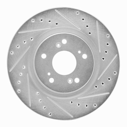 R1 Concepts R1 97-05 Acura NSX Rear Right Drilled & Slotted Silver Brake Rotor