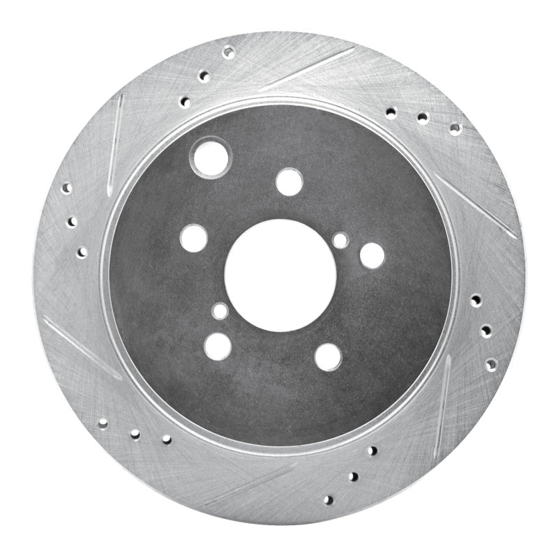 R1 Concepts R1 14-18 Subaru Forester Rear Left Drilled & Slotted Silver Brake Rotor