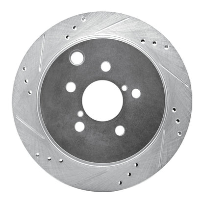 R1 Concepts R1 14-18 Subaru Forester Rear Left Drilled & Slotted Silver Brake Rotor