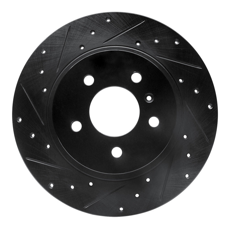 R1 Concepts R1 05-05 Buick Terraza Rear Left Drilled & Slotted Black Brake Rotor