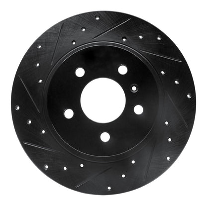 R1 Concepts R1 05-05 Buick Terraza Rear Left Drilled & Slotted Black Brake Rotor