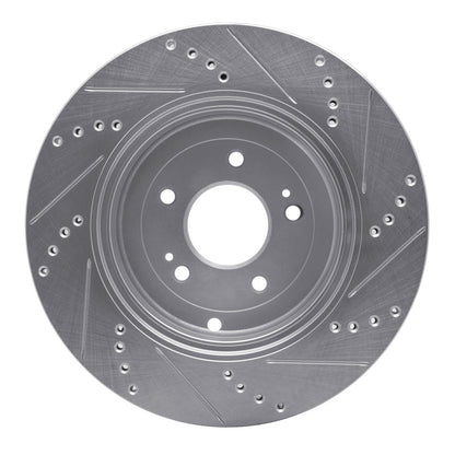 R1 Concepts R1 10-16 Hyundai Genesis Coupe Rear Left Drilled & Slotted Silver Brake Rotor