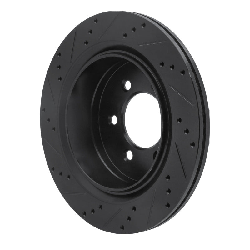 R1 Concepts R1 12-20 Ford F-150 4WD Rear Right Drilled & Slotted Black Brake Rotor