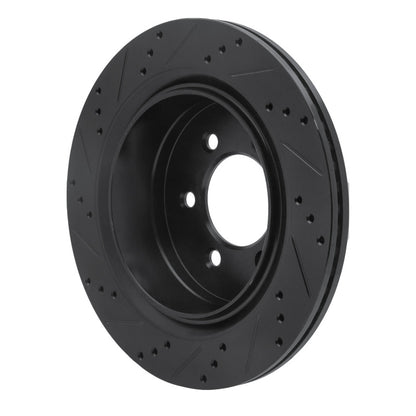 R1 Concepts R1 12-20 Ford F-150 4WD Rear Right Drilled & Slotted Black Brake Rotor