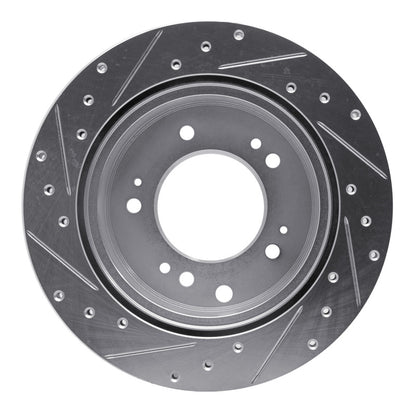 R1 Concepts R1 07-09 Kia SORENTO Rear Right Drilled & Slotted Silver Brake Rotor