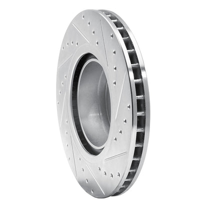 R1 Concepts R1 93-97 BMW 850CI Front Left Drilled & Slotted Silver Brake Rotor