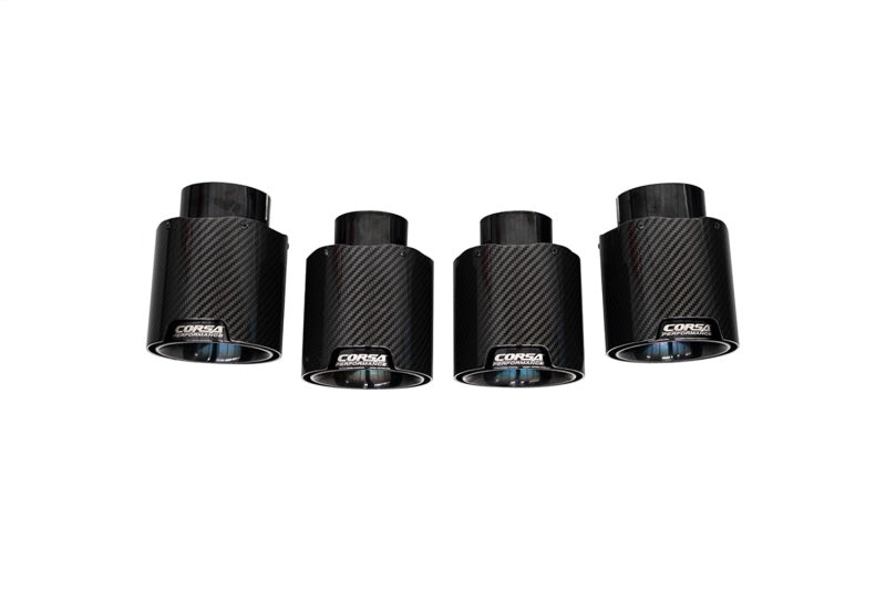 CORSA Performance Corsa 20-25 Chevrolet Corvette C8 RWD 4.5in Carbon Fiber Black PVD Tip Kit (For Corsa Exhaust Only)