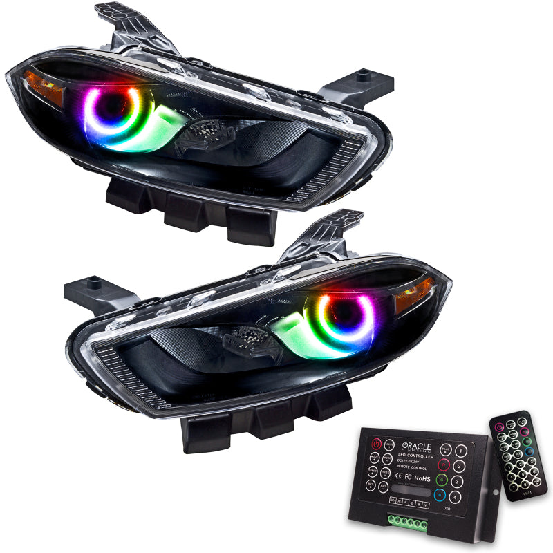 ORACLE Lighting Oracle 13-14 Dodge Dart (HID Style) SMD HL - Black - ColorSHIFT w/ 2.0 Controller