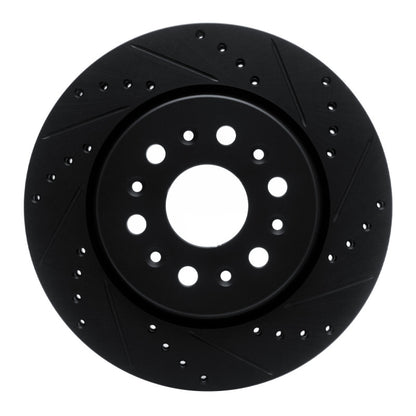 R1 Concepts R1 17-25 Buick Enclave Rear Right Drilled & Slotted Black Brake Rotor