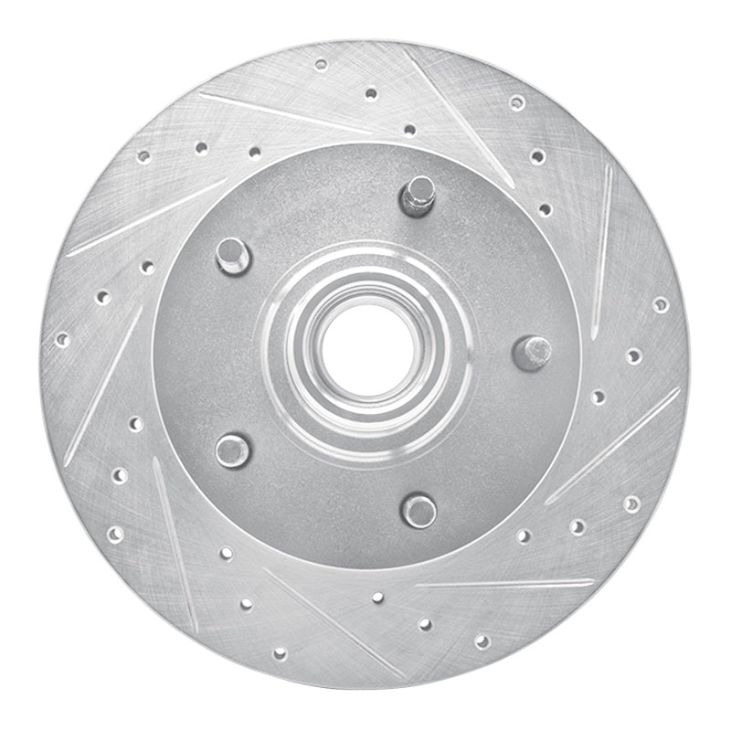 R1 Concepts R1 94-03 Ford E-150 Econoline Club Wagon Front Right Drilled & Slotted Silver Brake Rotor