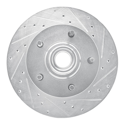 R1 Concepts R1 94-03 Ford E-150 Econoline Club Wagon Front Right Drilled & Slotted Silver Brake Rotor