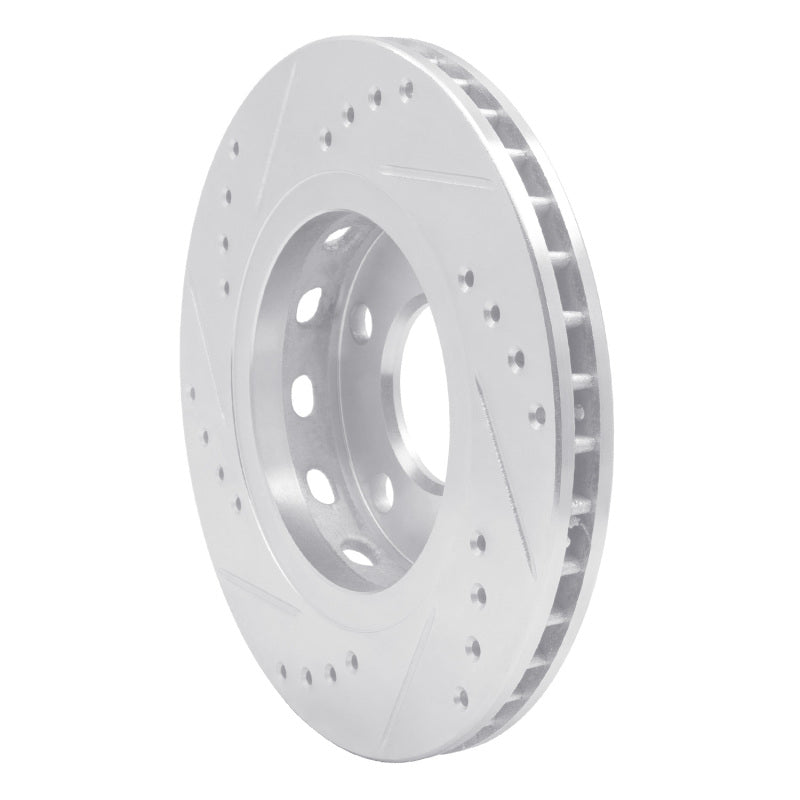 R1 Concepts R1 00-02 Audi S4 Rear Right Drilled & Slotted Silver Brake Rotor