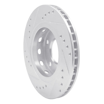 R1 Concepts R1 00-02 Audi S4 Rear Right Drilled & Slotted Silver Brake Rotor