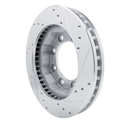 R1 Concepts R1 77-93 Chevrolet K30 Front Left Drilled & Slotted Silver Brake Rotor