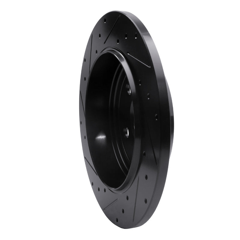 R1 Concepts R1 11-22 Dodge Durango Rear Right Drilled & Slotted Black Brake Rotor