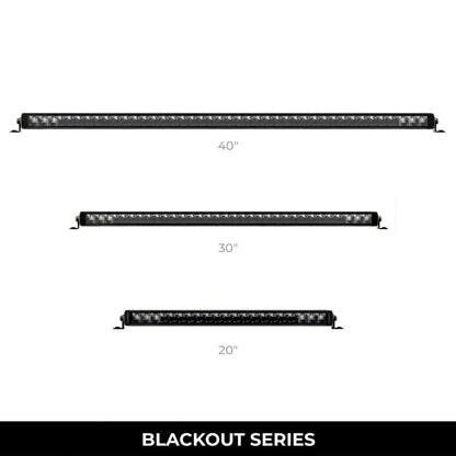 Go Rhino Xplor Blackout Series Sgl Row LED Light Bar (Side/Track Mount) 39.5in. - Blk