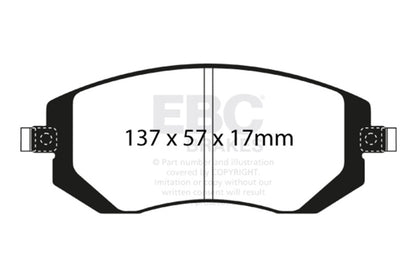 EBC 04-06 Saab 9-2X 2.0 Turbo Yellowstuff Front Brake Pads