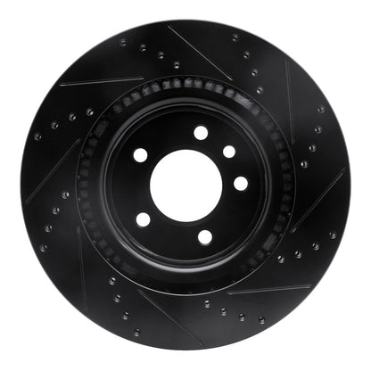 R1 Concepts R1 05-09 Land Rover LR3 Front Left Drilled & Slotted Black Brake Rotor