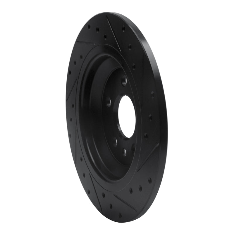 R1 Concepts R1 07-18 Volvo V60 Cross Country Rear Left Drilled & Slotted Black Brake Rotor