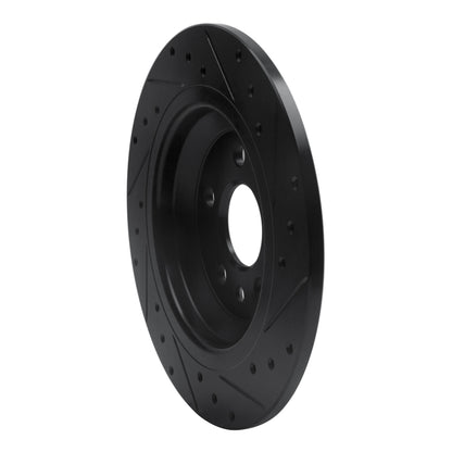 R1 Concepts R1 07-18 Volvo V60 Cross Country Rear Left Drilled & Slotted Black Brake Rotor