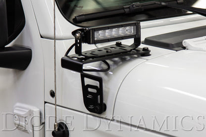 Diode Dynamics 18-21 Jeep JL Wrangler/Gladiator SS6 Cowl LED Bracket Kit - White Driving