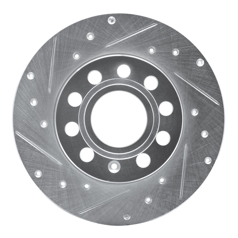 R1 Concepts R1 05-13 Audi A3 Rear Left Drilled & Slotted Silver Brake Rotor
