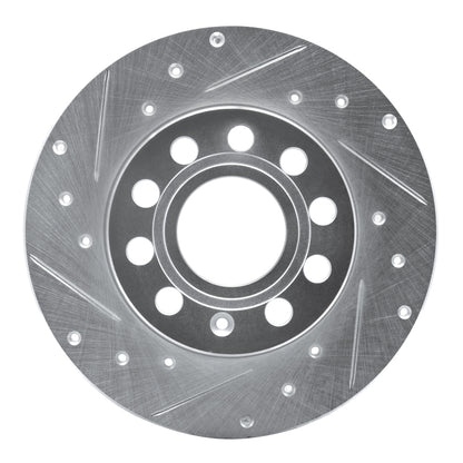 R1 Concepts R1 05-13 Audi A3 Rear Left Drilled & Slotted Silver Brake Rotor