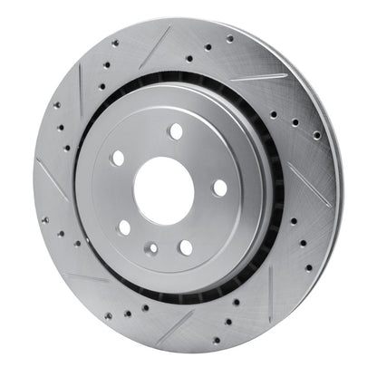 R1 Concepts R1 16-24 Cadillac ATS Rear Left Drilled & Slotted Silver Brake Rotor