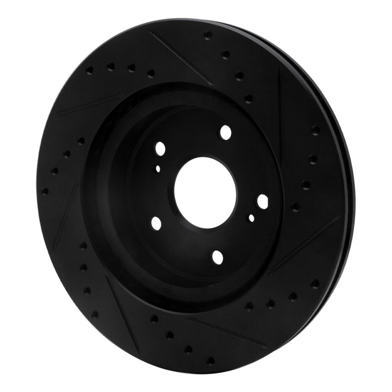 R1 Concepts R1 06-17 Suzuki Grand Vitara Front Left Drilled & Slotted Black Brake Rotor