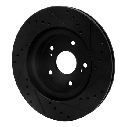 R1 Concepts R1 06-17 Suzuki Grand Vitara Front Left Drilled & Slotted Black Brake Rotor