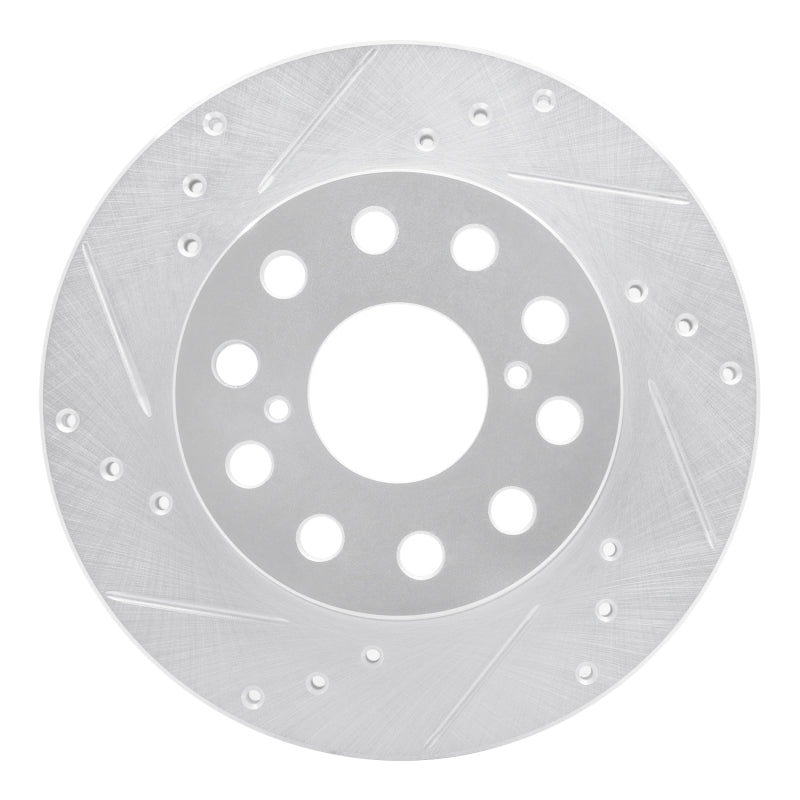 R1 Concepts R1 91-95 Toyota MR2 Rear Left Drilled & Slotted Silver Brake Rotor