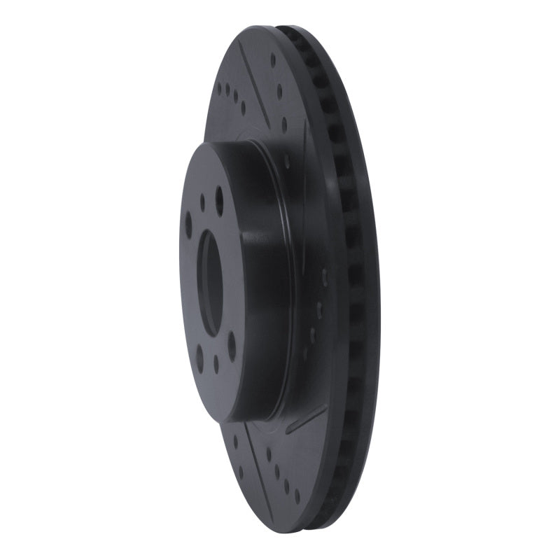 R1 Concepts R1 06-19 Scion IQ Front Right Drilled & Slotted Black Brake Rotor