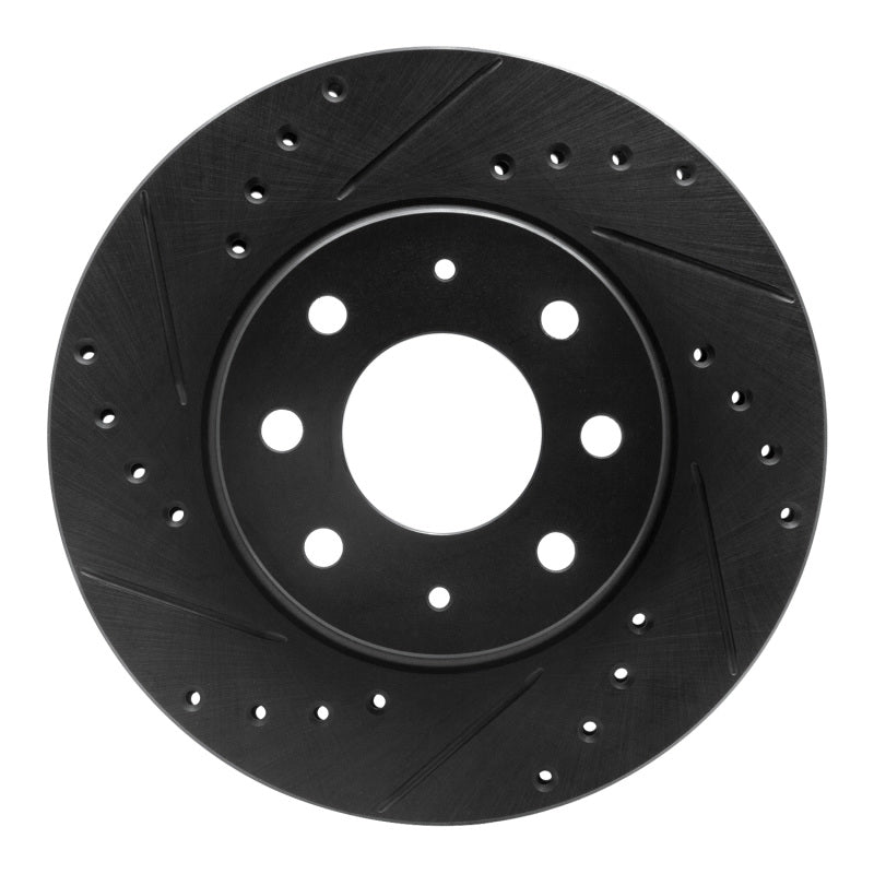 R1 Concepts R1 90-93 Mitsubishi Galant Front Left Drilled & Slotted Black Brake Rotor