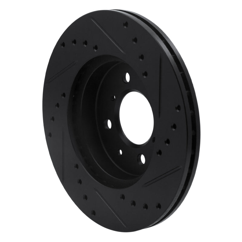 R1 Concepts R1 06-11 Fiat Panda (Mexico) Front Left Drilled & Slotted Black Brake Rotor