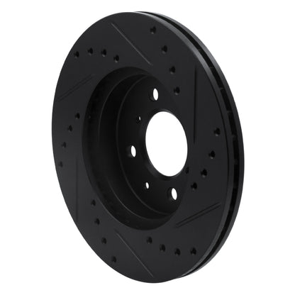 R1 Concepts R1 06-11 Fiat Panda (Mexico) Front Left Drilled & Slotted Black Brake Rotor