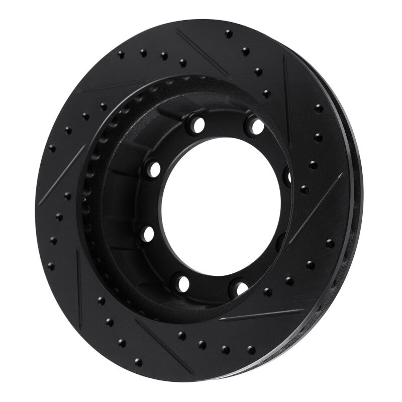 R1 Concepts R1 77-79 Ford F-350 4WD (Excl Super Duty) Front Left Drilled & Slotted Black Brake Rotor