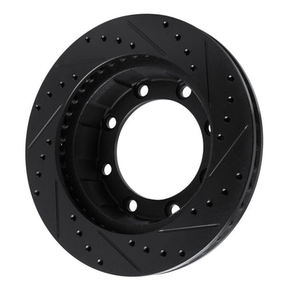 R1 Concepts R1 77-79 Ford F-350 4WD (Excl Super Duty) Front Left Drilled & Slotted Black Brake Rotor