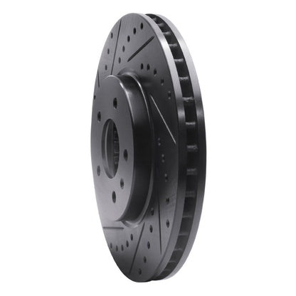 R1 Concepts R1 09-11 Cadillac STS Front Left Drilled & Slotted Black Brake Rotor