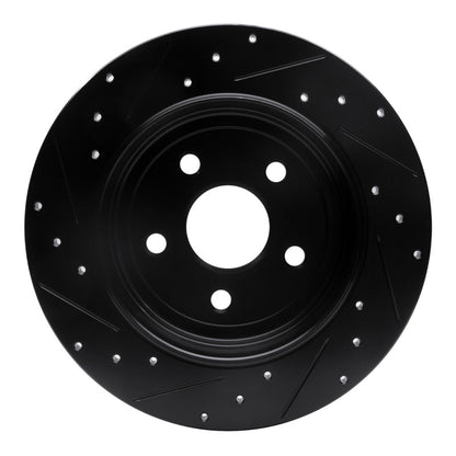 R1 Concepts R1 11-22 Dodge Durango Rear Right Drilled & Slotted Black Brake Rotor