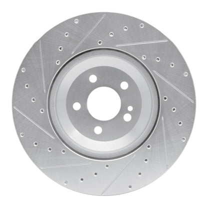 R1 Concepts R1 17-23 Mercedes-Benz E43 AMG Rear Right Drilled & Slotted Silver Brake Rotor