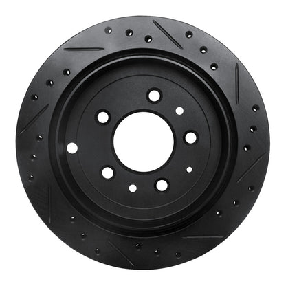 R1 Concepts R1 92-06 Mazda 929 Rear Left Drilled & Slotted Black Brake Rotor