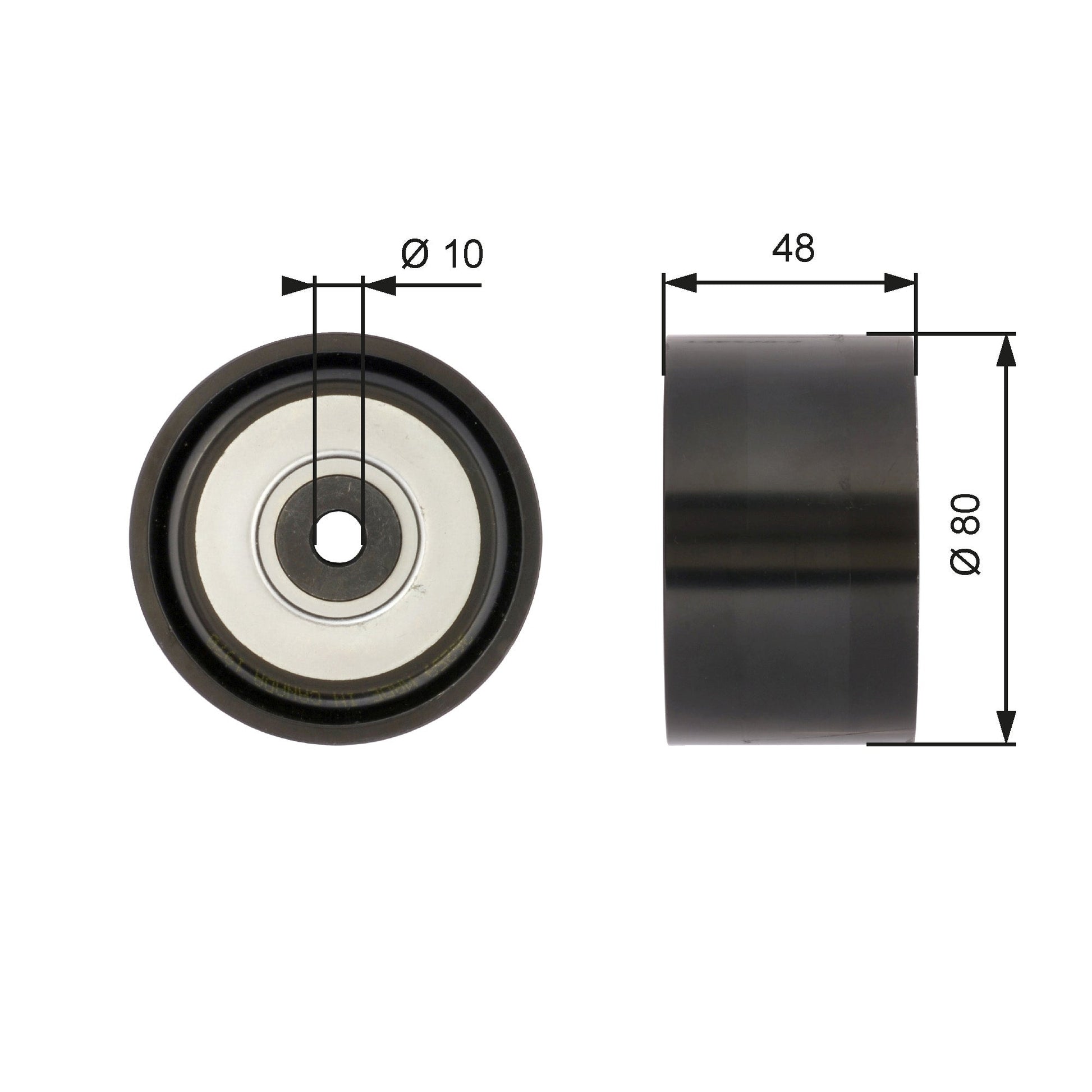 GATES GATT36259 V-Ribbed Belt Deflection/Guide Pulley