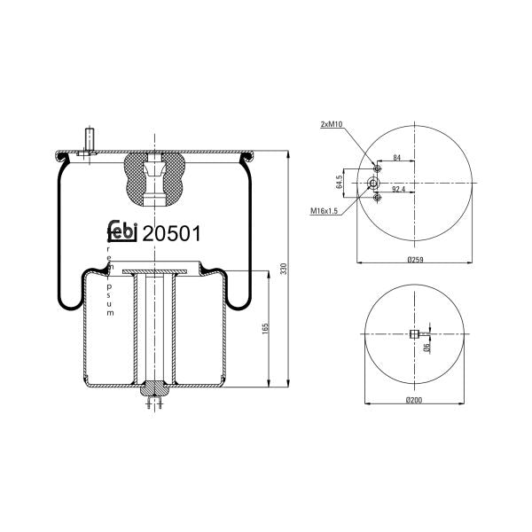 FEBI FE20501 Air Suspension Bellow